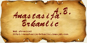 Anastasija Brkanlić vizit kartica